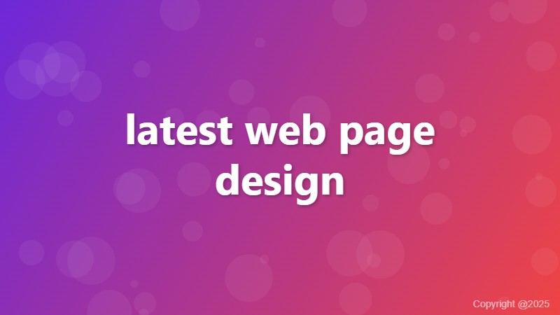 latest web page design