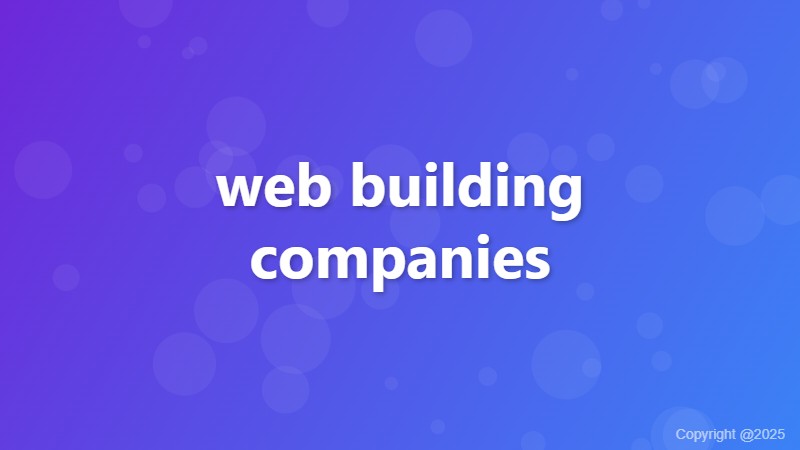 web building companies